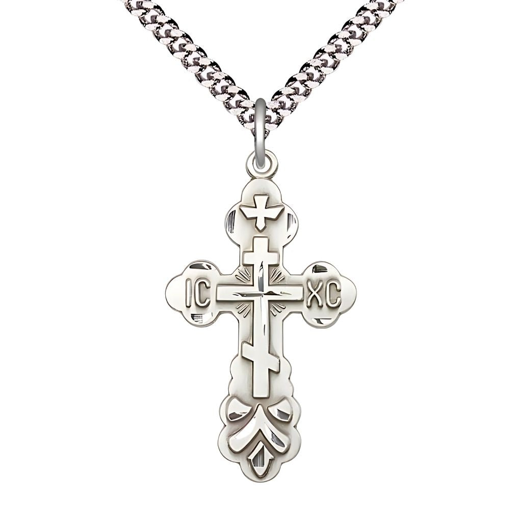 アクセサリー RxYxO Bliss St. Xenia Orthodox Cross Pendant Necklace | Silver or Gold