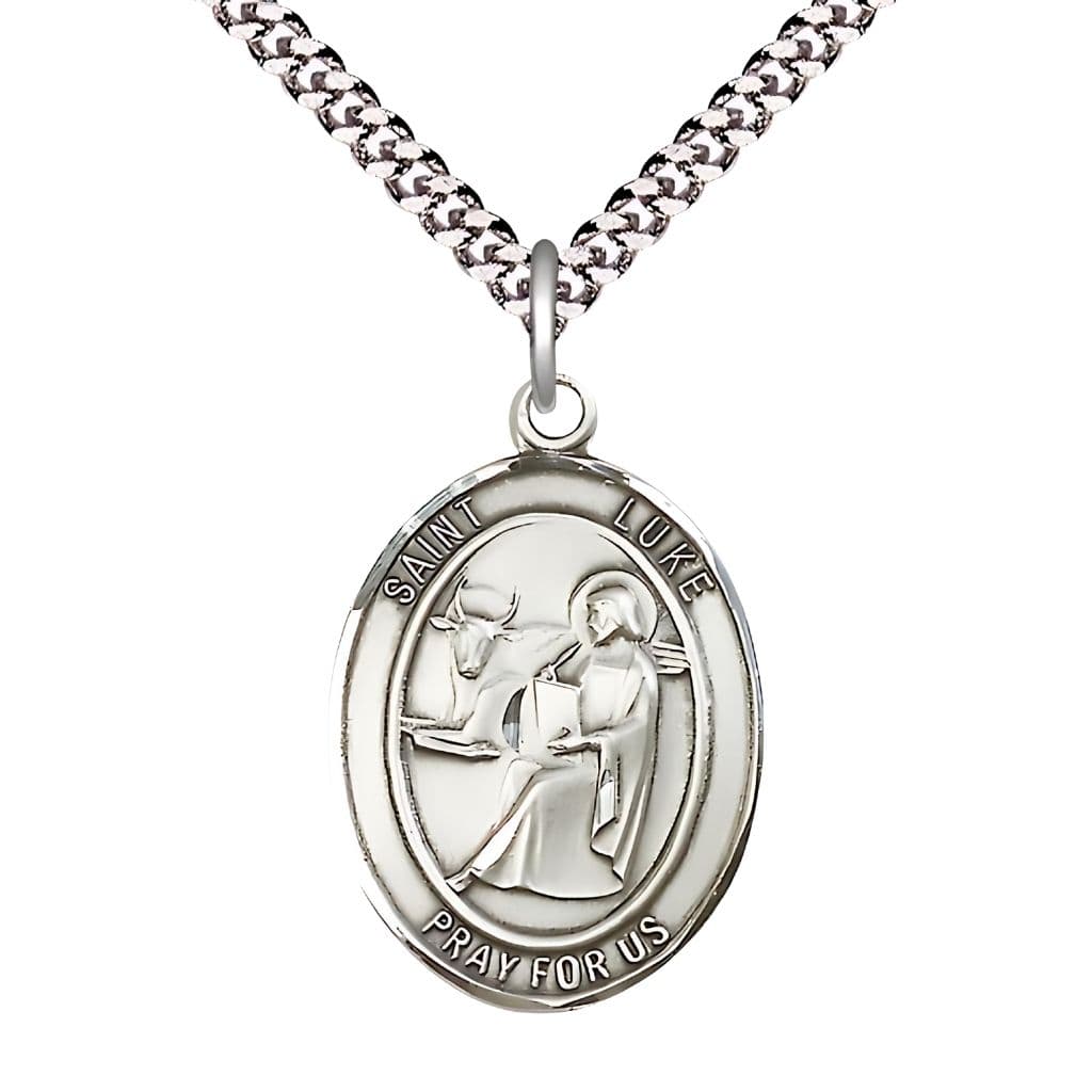 Bliss St. Luke the Apostle Pewter Oval Engravable Medal – Heavenly ...