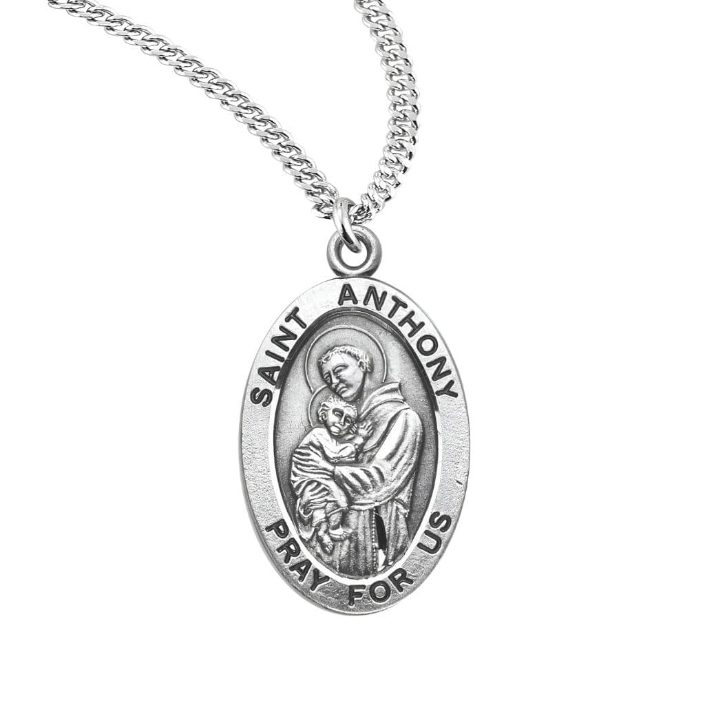 St. lost articles Oval Sterling Silver Medal - HMH Jewelry – Heavenly ...