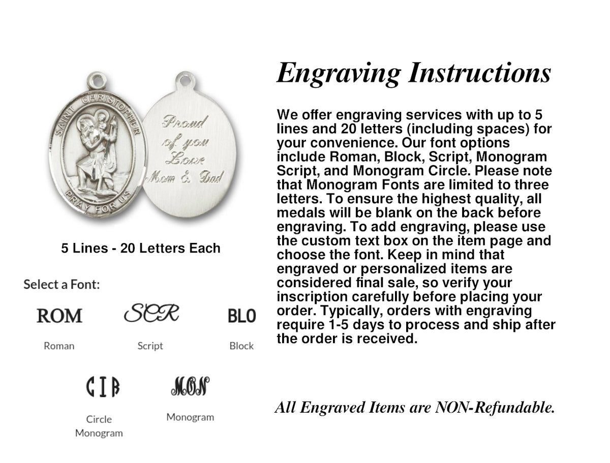 Bliss Manufacturing Engravable Oval Our Lady of Consolation Key Chain