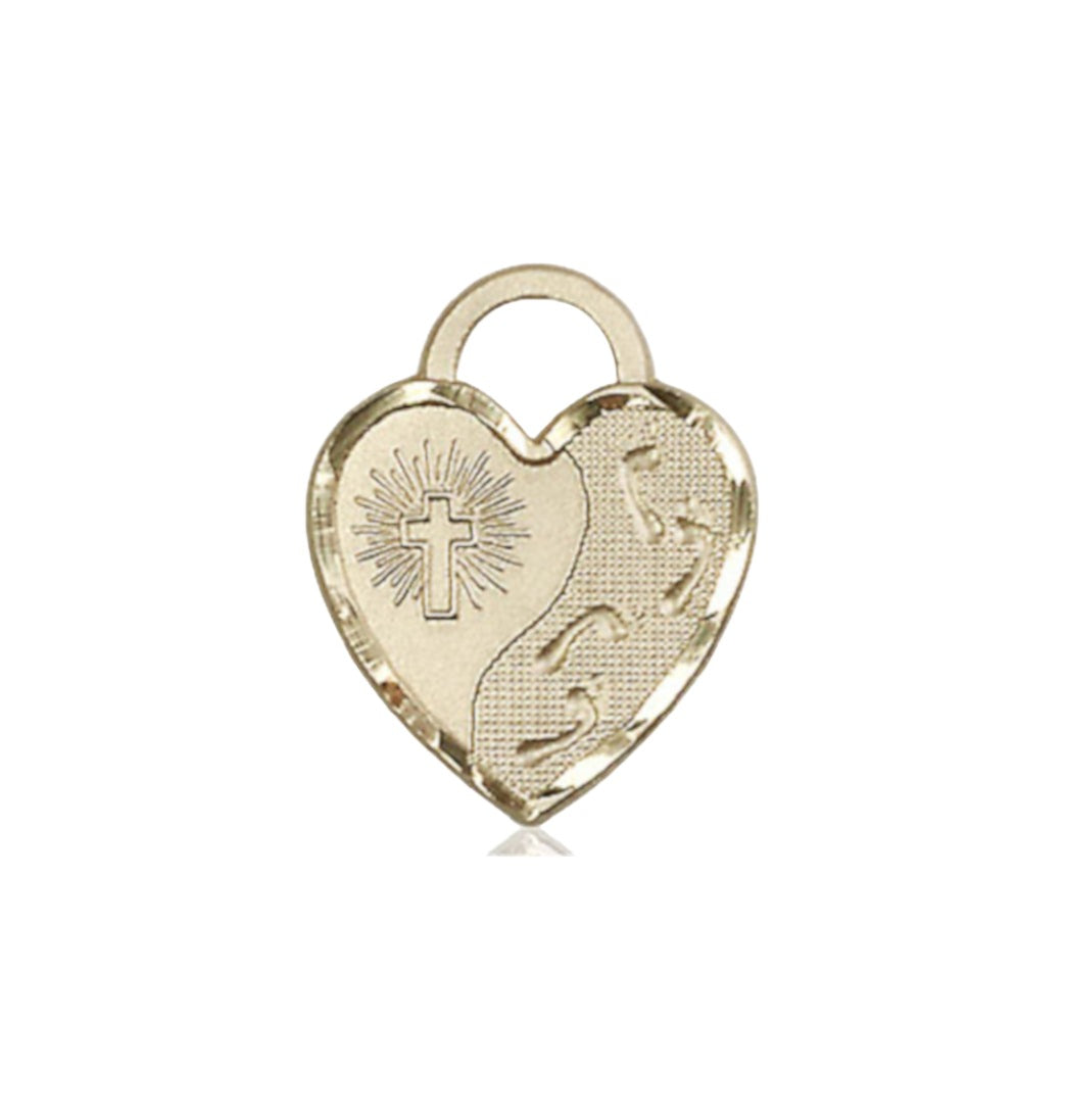 Bliss 14kt Gold Footprints Heart Pendant