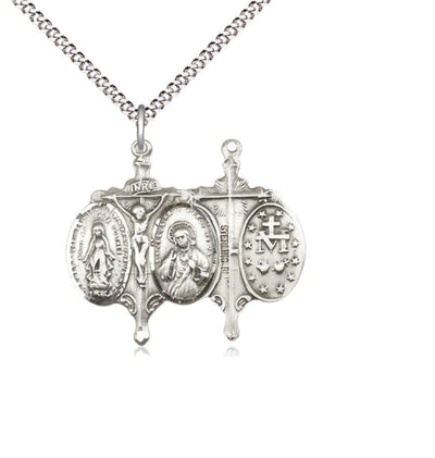 Catholic Novena Medal Pendant Jewelry, with Plated Chain, gold-filled / 14kt gold, Bliss Manufacturing