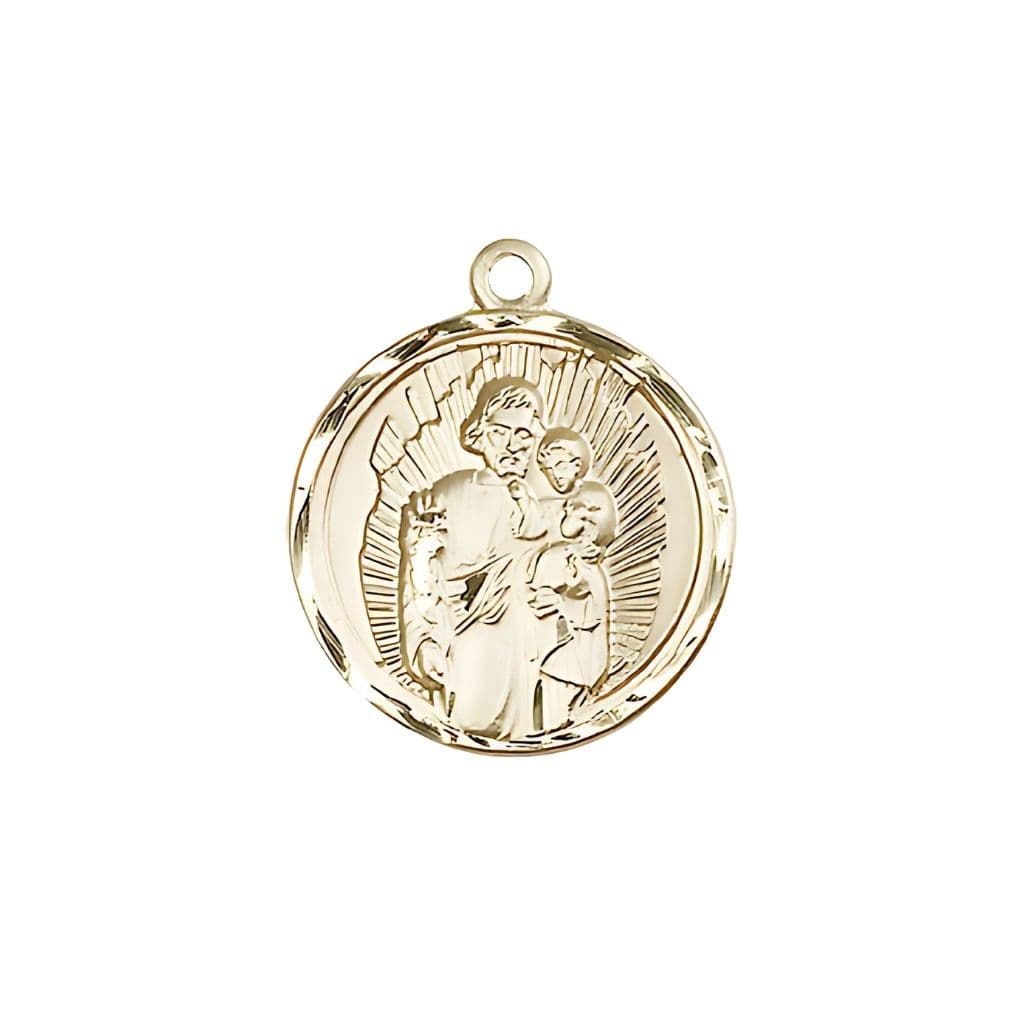 Bliss St. Joseph Round 14kt Gold Medal, 1-inch,