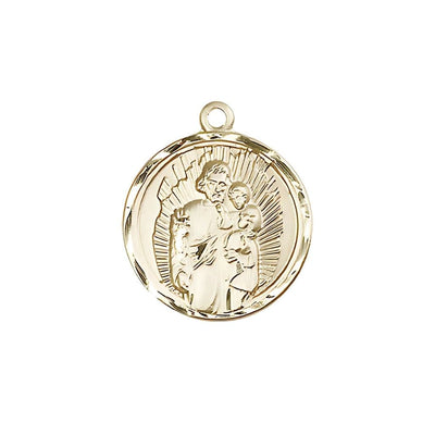 St. Joseph Round 14kt Gold Medal, 1-inch, Bliss Manufacturing
