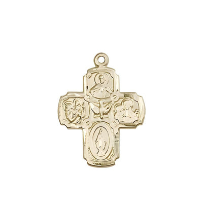 Spanish Medium 5-Way Cross Holy Spirit 14kt Gold Medal Only, Bliss Manufacturing