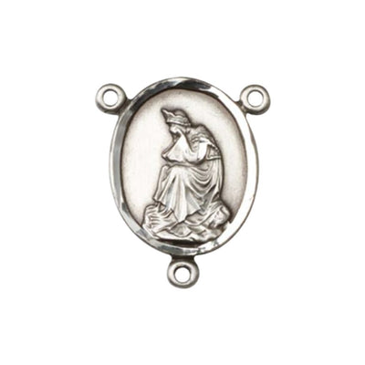 Our Lady of la Salette Engravable Rosary Centerpiece in Silver, Bliss Manufacturing