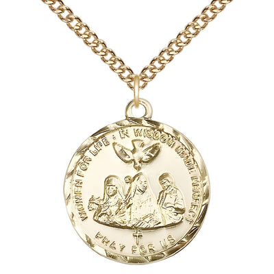 3-Doctors of Wisdom Round 14kt Gold Medal, crafted in USA by Bliss. Optional engraving and chain, deluxe gift box