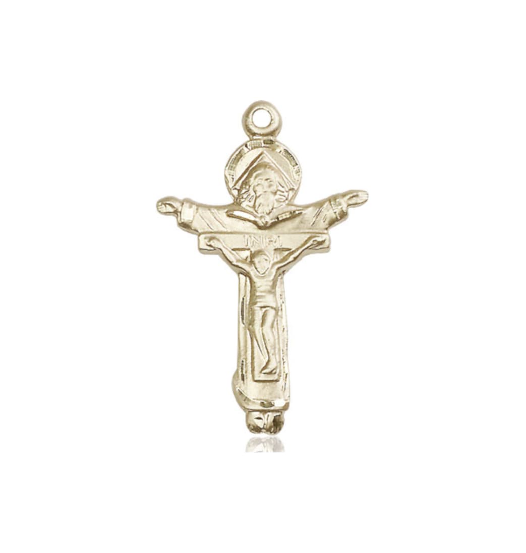 Bliss Medium Trinity Father, Son & Holy Spirit Rosary Gold-filled Crucifix Parts,