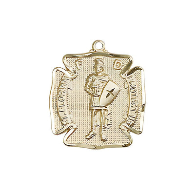 St. Florian 14kt Gold Maltese Cross Medal, Measures 3/4-inch tall by 5/8-inch wide, Bliss Manufacturing