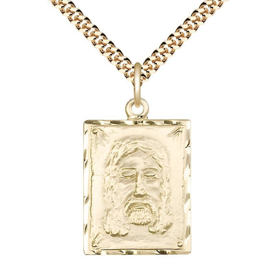 Holy Face of Jesus 14kt Gold-filled Medal with Optional gold-plated chain and deluxe gift box by Bliss Manufacturing