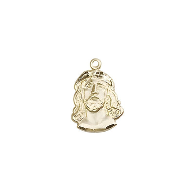 Jesus Profile of the Ecce Homo 14kt Gold Medal, Measures 5/8-inch tall by 3/8-inch wide, Bliss Manufacturing