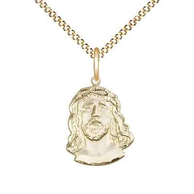 Bliss Profile of the Ecce Homo | Crown of Thorns  14kt gold-filled pendant with Gold-plated Light Curb Chain with Lobster Claw Clasp