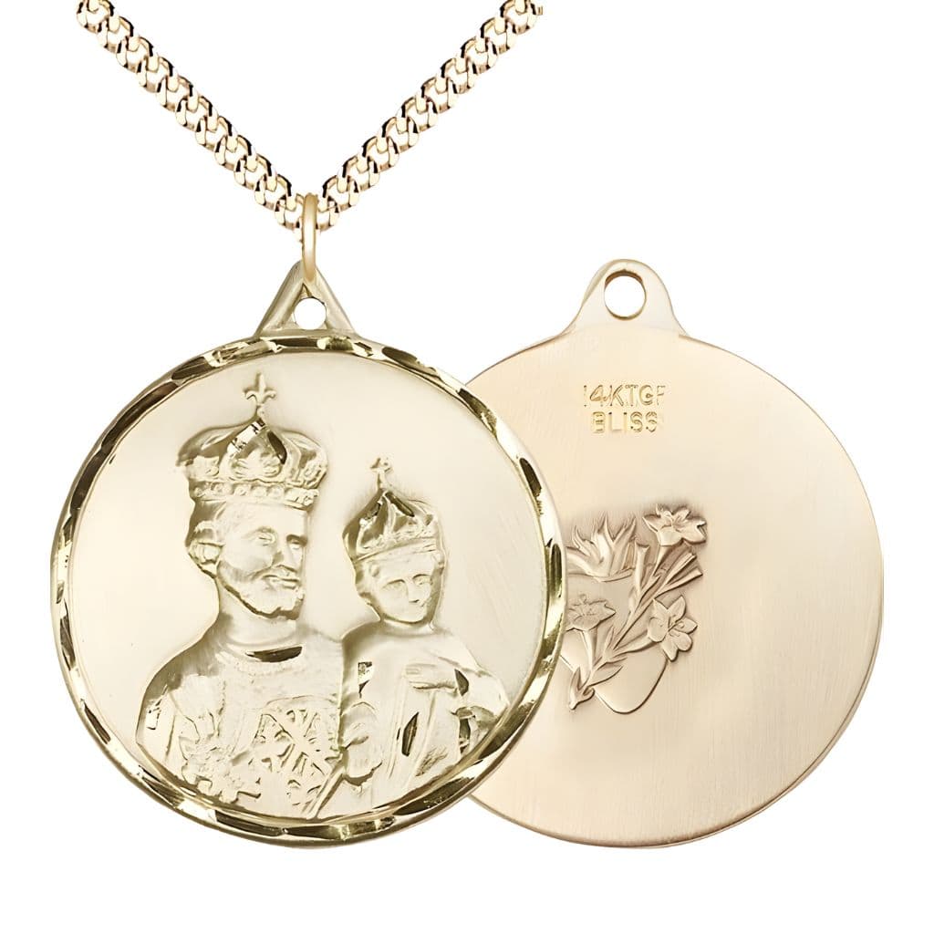 Bliss St. Joseph & Child Jesus with Sacred Heart Necklace