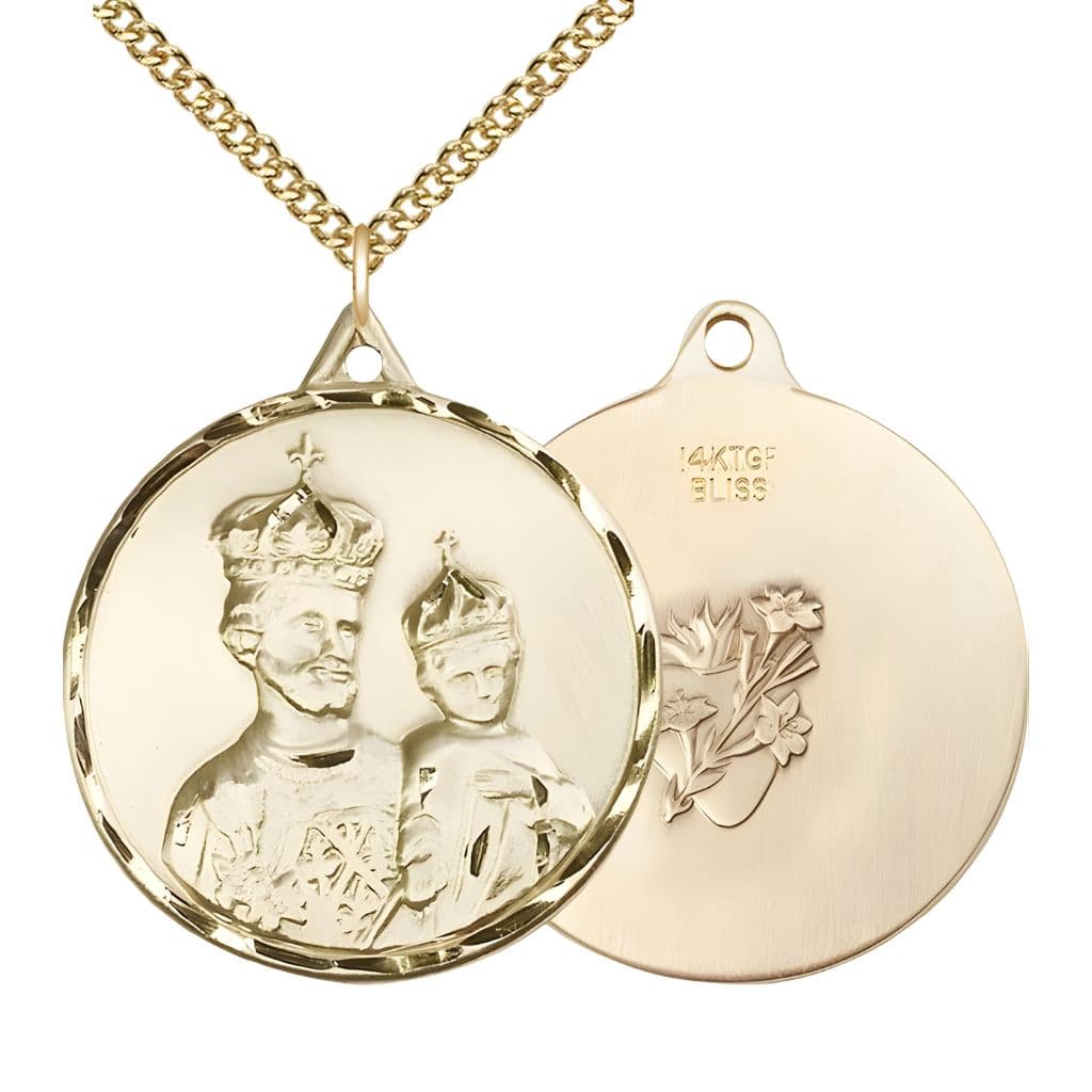 Bliss St. Joseph & Child Jesus with Sacred Heart Necklace