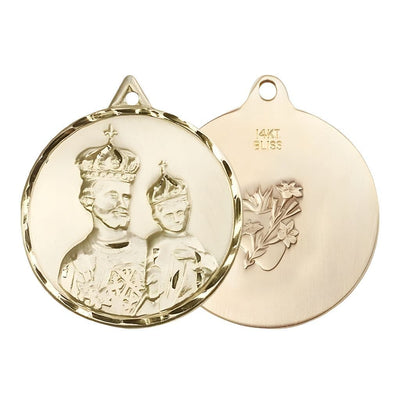 St. Joseph & Child Jesus with Sacred Heart Necklace, 14kt gold, Bliss Manufacturing