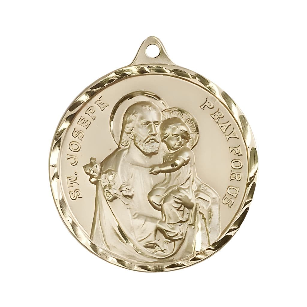 Large St Joseph and Child Jesus 14kt Gold-filled Pendant Medal