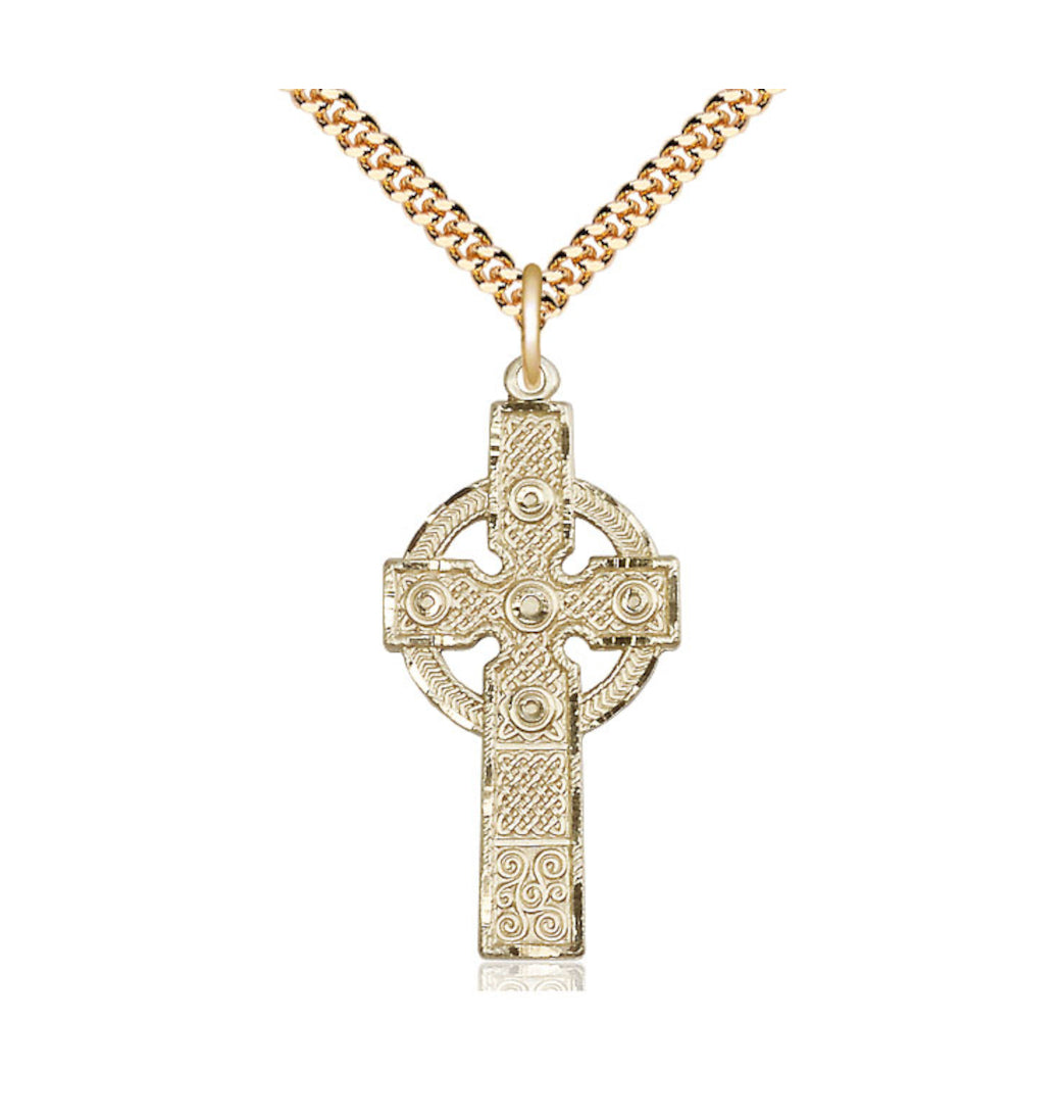 Bliss Gold-filled Irish Kilklispeen Cross Necklace with Chain,