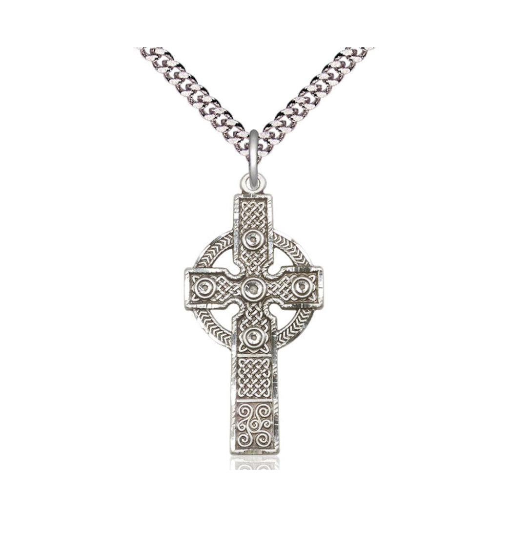 Bliss Sterling Silver Irish Kilklispeen Cross Necklace with Chain,