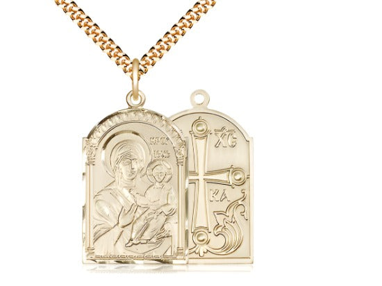 Bliss Mother of God Gold-filled Pendant Necklace w/Plated Chain