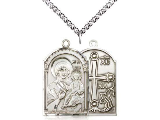 Bliss Mary Mother of God Sterling Silver Pendant Necklace w/Sterling Silver Chain