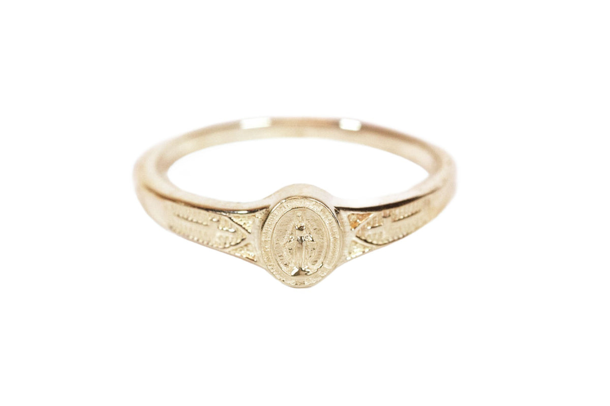 Bliss Child's Catholic 14kt Gold Miraculous Ring