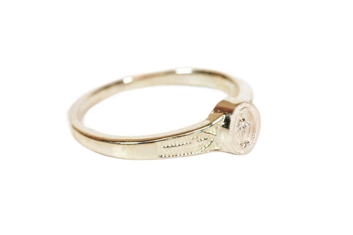 Child's Catholic 14kt Gold Miraculous Ring