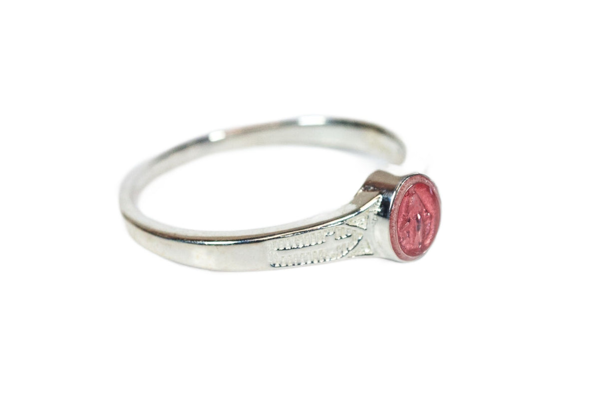 Child's Sterling Silver Miraculous Ring w/Pink Epoxy