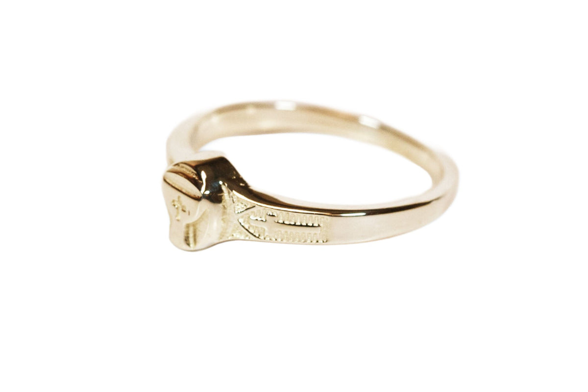 Side View Child's 14kt Gold Communion Chalice Ring