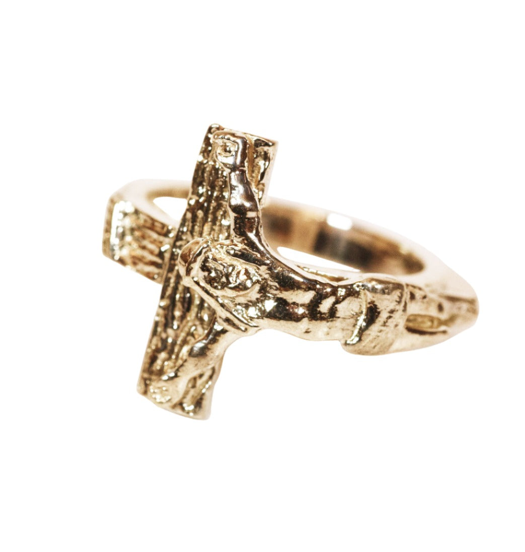 Bliss Manufacturing Men's 14kt Gold Crucifix Ring,