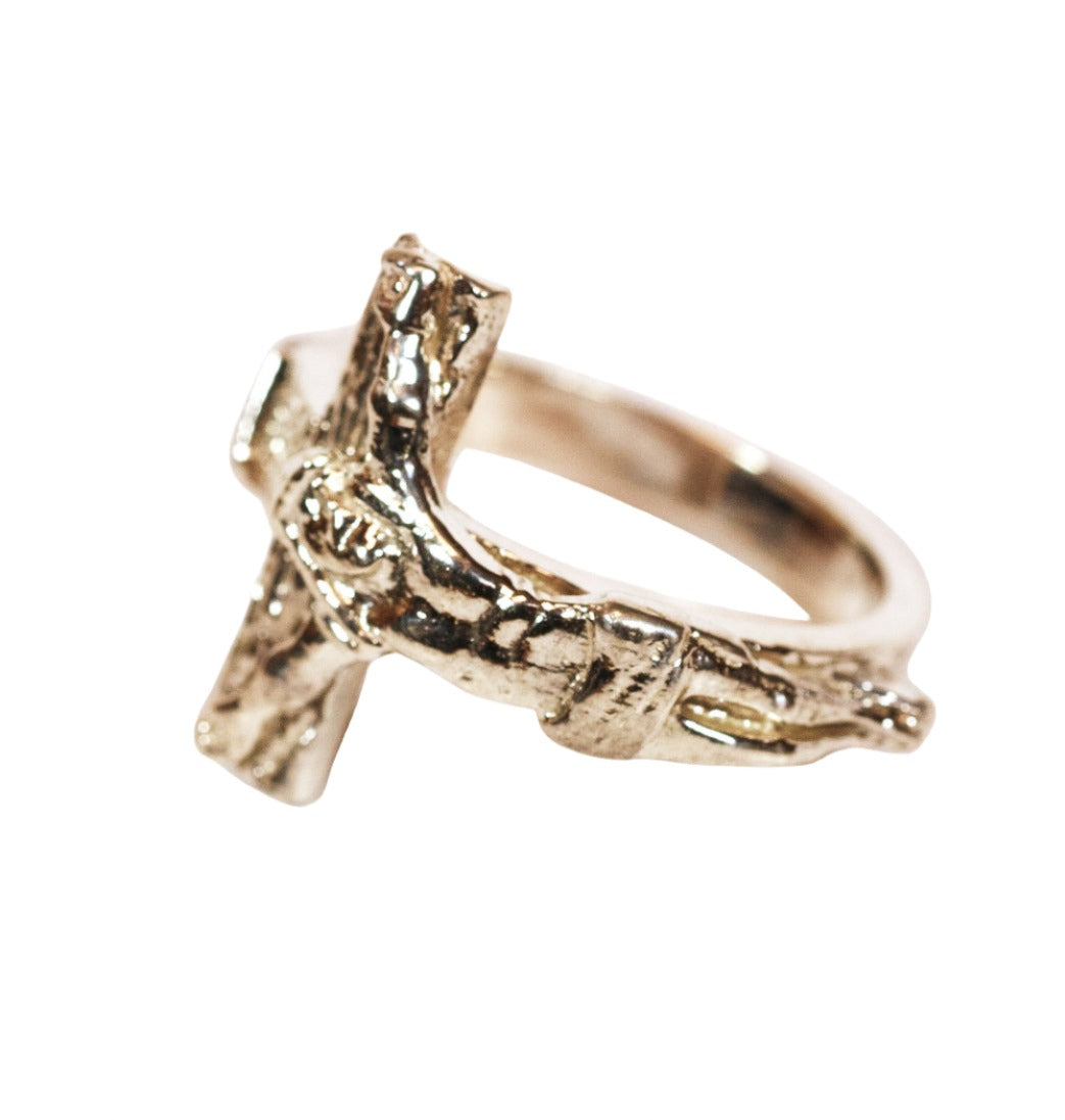 Men's 14kt Gold Crucifix Ring,