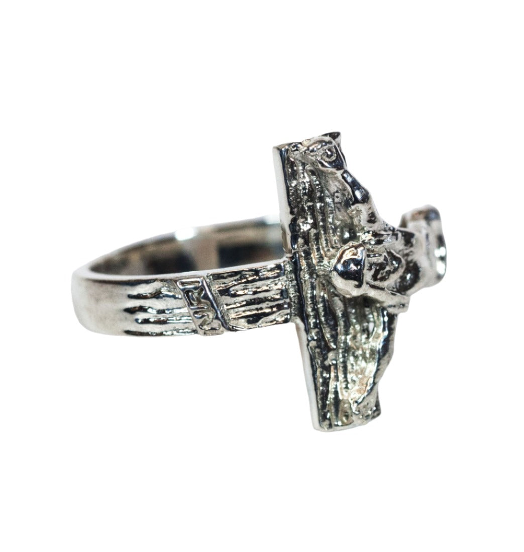 Bliss Large Sterling Silver Crucifix Ring,