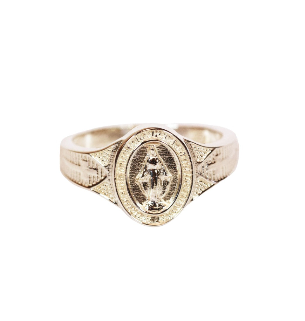 Bliss Manufacturing 14kt Gold Women's Miraculous Medal Ring,