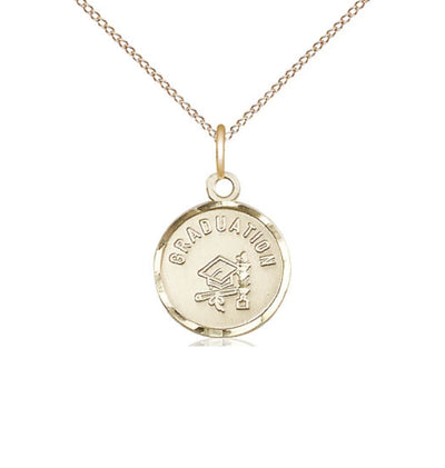 Graduation Round Medal w/Cap and Diploma, 14kt gold, Bliss Manufacturing