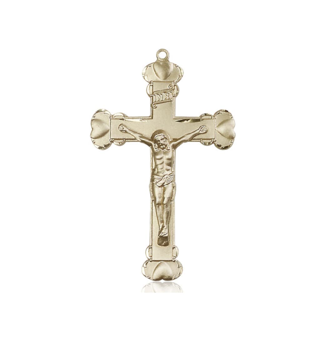 Bliss Gold Medium Rosary Crucifix Part with Hearts,