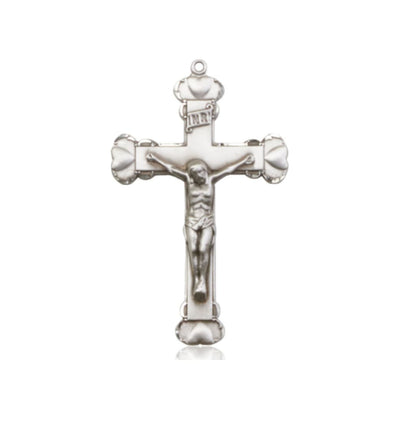 Medium Rosary Crucifix Part with Hearts, pewter / sterling silver / gold-filled, Bliss Manufacturing