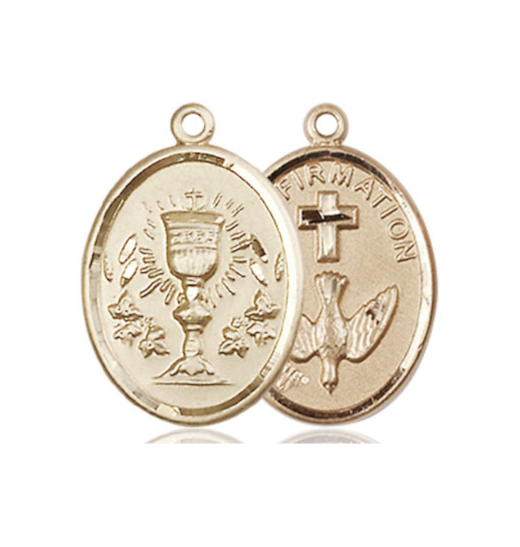 Bliss Two Sided Confirmation Chalice 14kt Gold Medal Only,