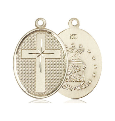 Air Force Christian Cross 14kt Gold Medal, Bliss Manufacturing