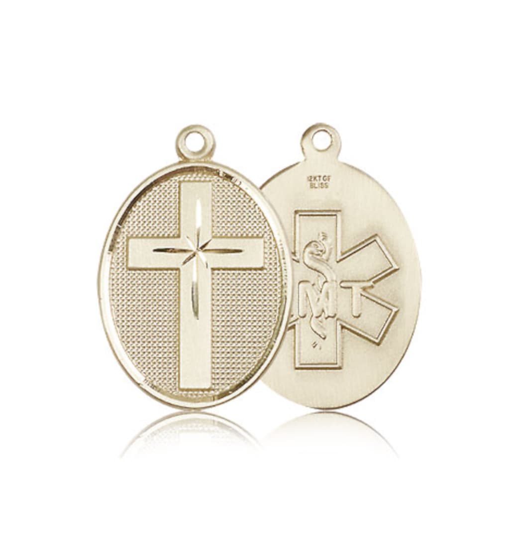 Bliss Manufacturing EMT Christian Cross 14kt Gold Medal Only