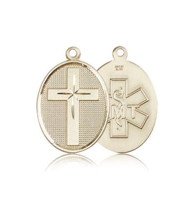 EMT Christian Cross 14kt Gold Medal Only, Bliss Manufacturing