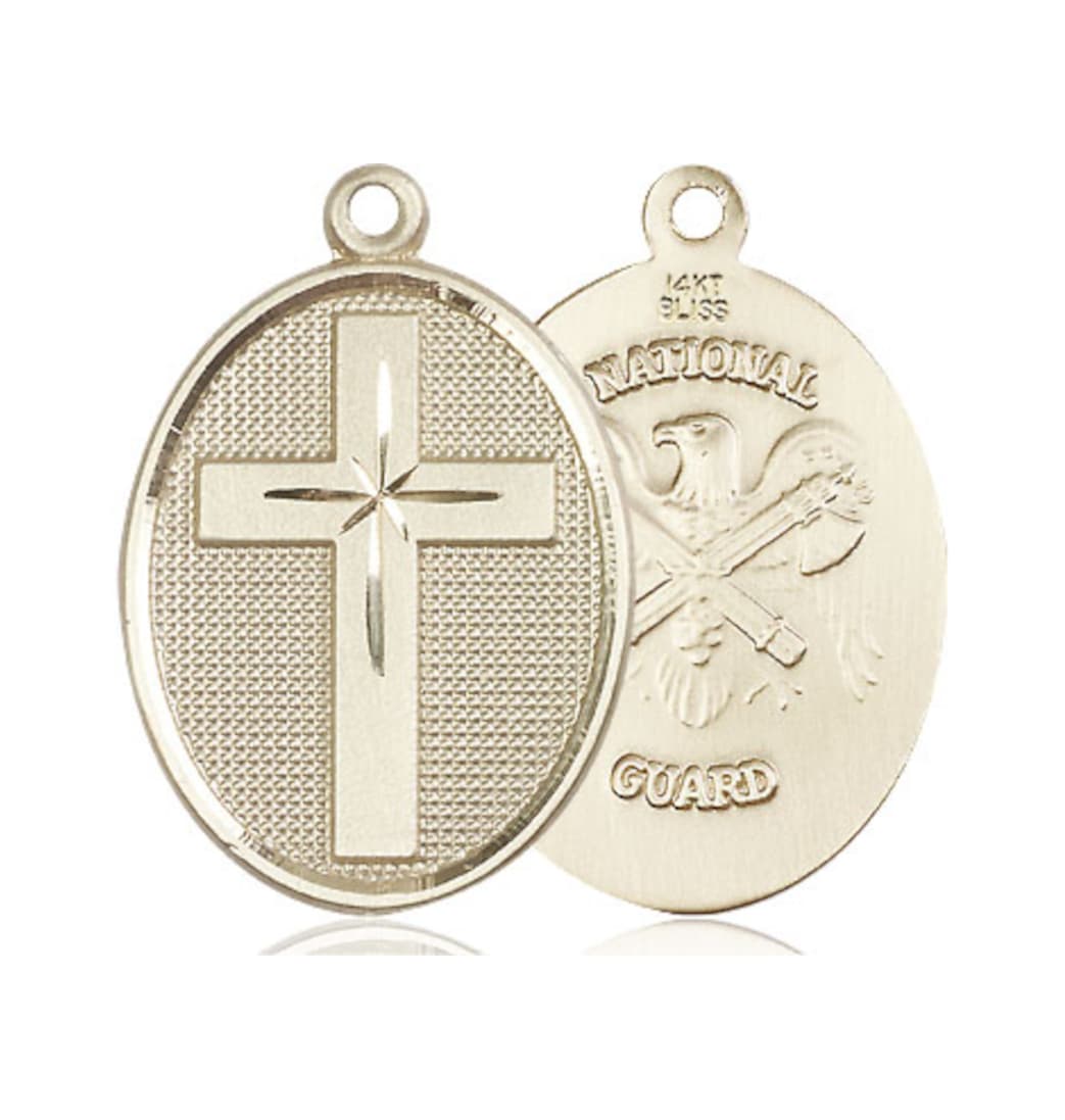 Bliss Manufacturing National Guard Christian Cross 14kt Gold Medal Only,