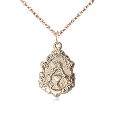 Catholic Mother of a Priest Gold-filled Pendant Jewelry with Gold-filled Rope Chain, Bliss Manufacturing