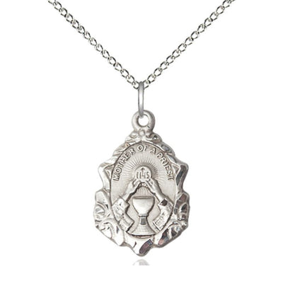 Catholic Mother of a Priest Sterling Silver Pendant Jewelry with Sterling Curb Chain, Bliss Manufacturing
