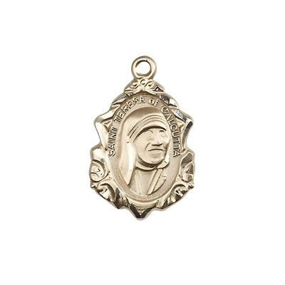 St. Teresa of Calcutta 14kt Gold Medal, Measures 3/4-inch tall by 1/2-inch wide, Bliss Manufacturing
