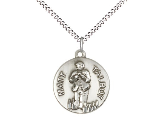 Bliss Medium Venerable Matt Talbot Sterling Silver Medal Necklace