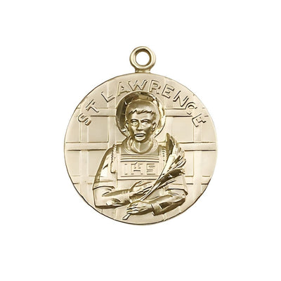 St. Leo the Great 14kt Gold Round Medal Pendant, Medal Measures 1-inch tall by 7/8-inch wide, Bliss Manufacturing
