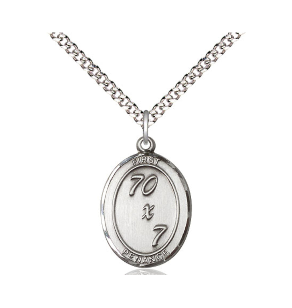 Bliss First Penance 70 x 7 Sterling Silver Medal Necklace