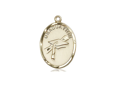 14kt Gold Graduation Oval Medal Necklace, Bliss Manufacturing