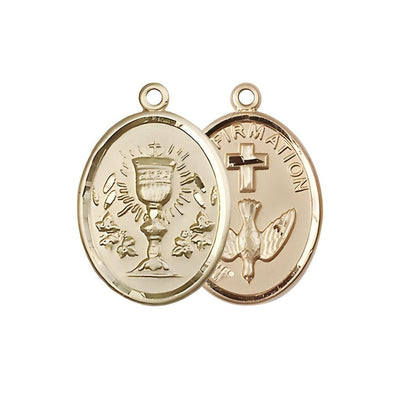Medium Two Sided Confirmation Chalice 14kt Gold Medium Size Medal Only, Bliss Manufacturing