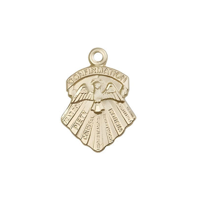 Seven Gifts of the Holy Spirit 14kt Gold Pendant, Measures 3/4-inch tall by 1/2-inch wide, Bliss Manufacturing
