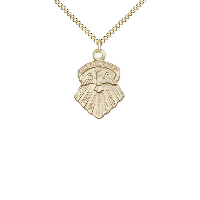 Small Seven Gifts of the Holy Spirit 14kt Gold-filled Pendant Necklace with 18-inch Gold-plated Chain, Measures 5/8-inch tall by 3/8-inch wide, Bliss Manufacturing